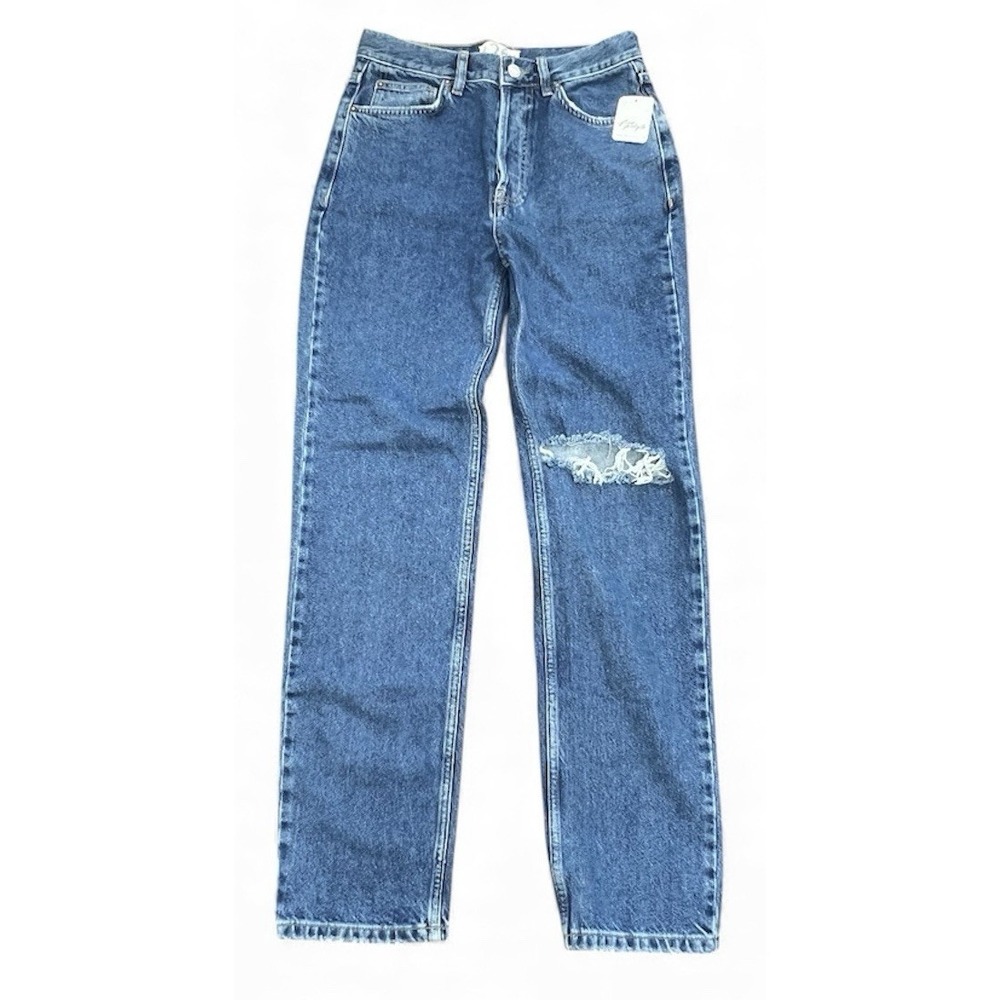 We The Free People Jeans Women's 26 The Lasso Button Fly Straight Distressed NWT